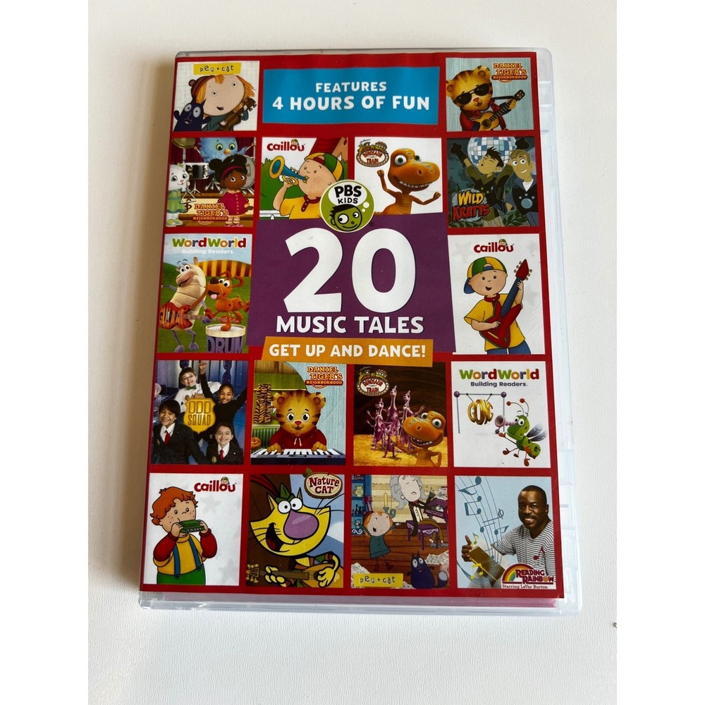 PBS‎ Kids 20 Music Tales DVD 4 Hours of Fun Caillou Daniel Tiger WordWorld
